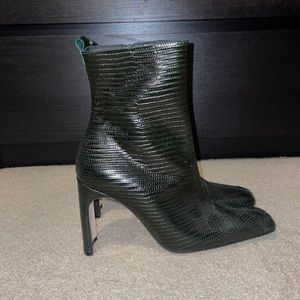 Miista Marcelle Green Croc Ankle Boots